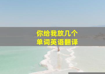 你给我放几个单词英语翻译