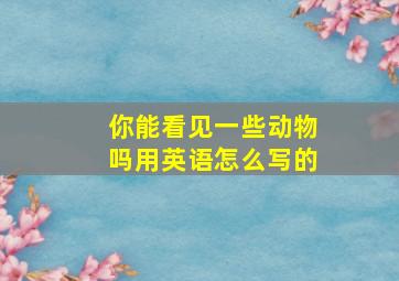 你能看见一些动物吗用英语怎么写的