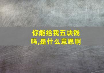 你能给我五块钱吗,是什么意思啊