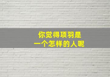 你觉得项羽是一个怎样的人呢