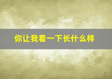 你让我看一下长什么样