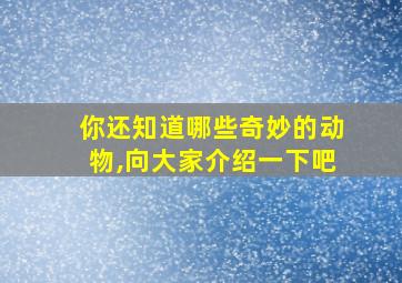 你还知道哪些奇妙的动物,向大家介绍一下吧