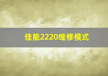 佳能2220维修模式