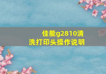 佳能g2810清洗打印头操作说明