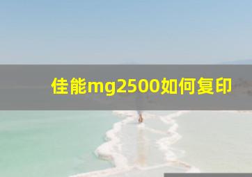 佳能mg2500如何复印