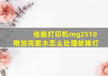 佳能打印机mg2510刚加完墨水怎么处理故障灯