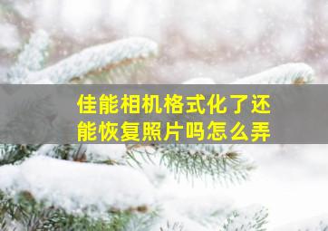 佳能相机格式化了还能恢复照片吗怎么弄