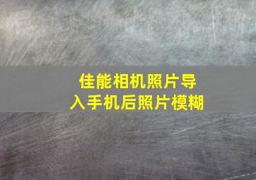 佳能相机照片导入手机后照片模糊