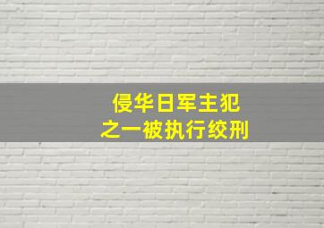 侵华日军主犯之一被执行绞刑