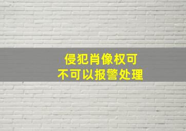 侵犯肖像权可不可以报警处理