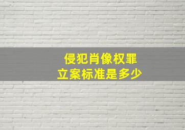 侵犯肖像权罪立案标准是多少