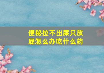 便秘拉不出屎只放屁怎么办吃什么药