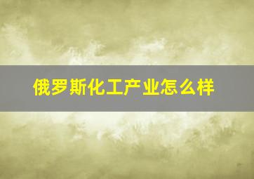 俄罗斯化工产业怎么样