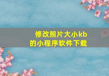 修改照片大小kb的小程序软件下载