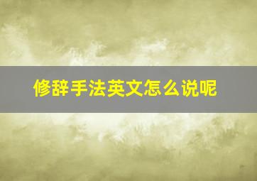 修辞手法英文怎么说呢