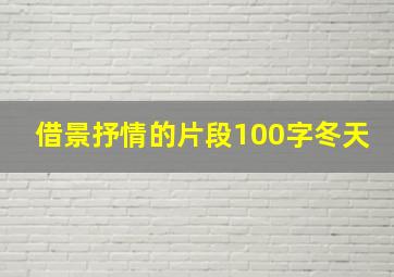 借景抒情的片段100字冬天