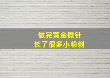 做完黄金微针长了很多小粉刺