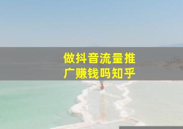 做抖音流量推广赚钱吗知乎