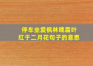 停车坐爱枫林晚霜叶红于二月花句子的意思