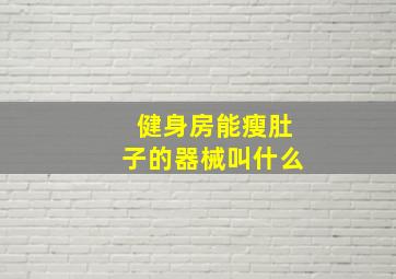 健身房能瘦肚子的器械叫什么