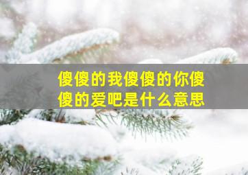 傻傻的我傻傻的你傻傻的爱吧是什么意思