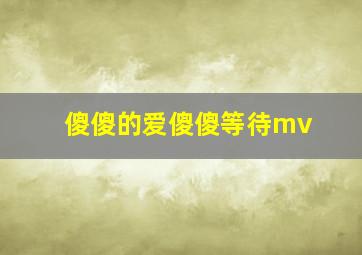 傻傻的爱傻傻等待mv