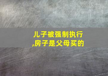 儿子被强制执行,房子是父母买的