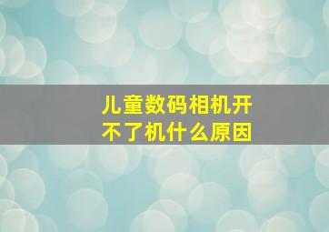 儿童数码相机开不了机什么原因