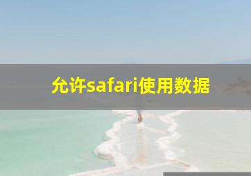 允许safari使用数据