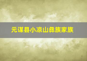 元谋县小凉山彝族家族