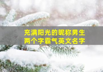 充满阳光的昵称男生两个字霸气英文名字