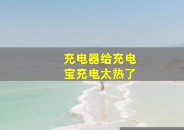 充电器给充电宝充电太热了