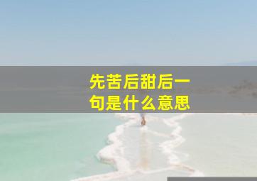 先苦后甜后一句是什么意思