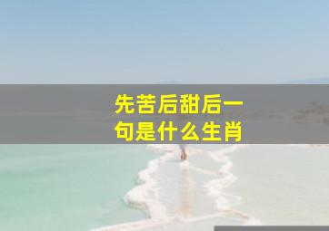 先苦后甜后一句是什么生肖