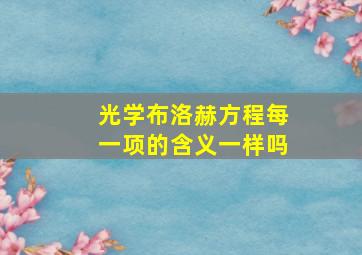 光学布洛赫方程每一项的含义一样吗