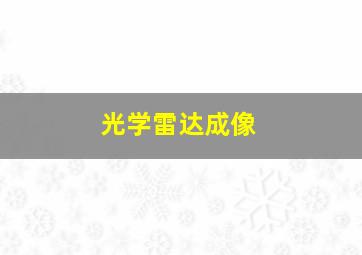 光学雷达成像