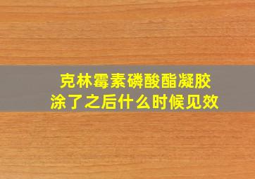 克林霉素磷酸酯凝胶涂了之后什么时候见效