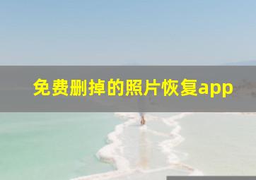 免费删掉的照片恢复app