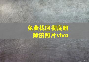 免费找回彻底删除的照片vivo