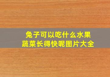 兔子可以吃什么水果蔬菜长得快呢图片大全