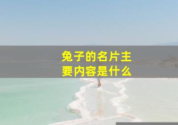 兔子的名片主要内容是什么