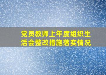 党员教师上年度组织生活会整改措施落实情况