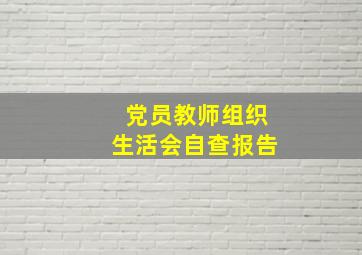 党员教师组织生活会自查报告