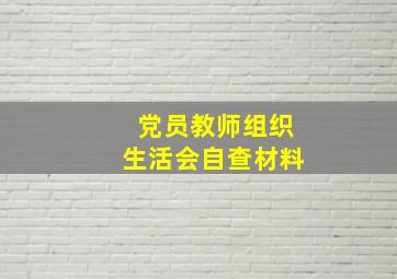 党员教师组织生活会自查材料