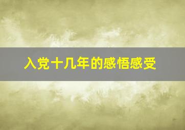 入党十几年的感悟感受