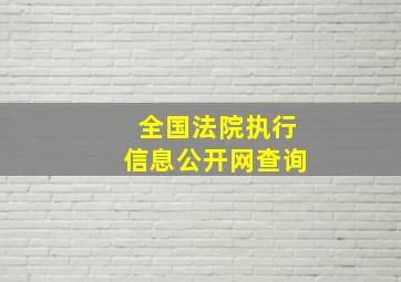 全国法院执行信息公开网查询