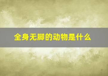 全身无脚的动物是什么