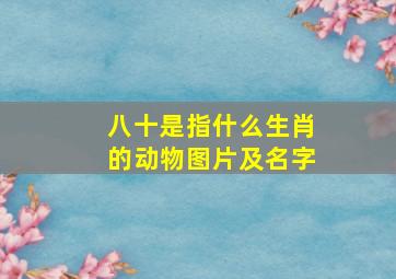 八十是指什么生肖的动物图片及名字