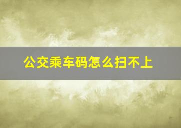 公交乘车码怎么扫不上