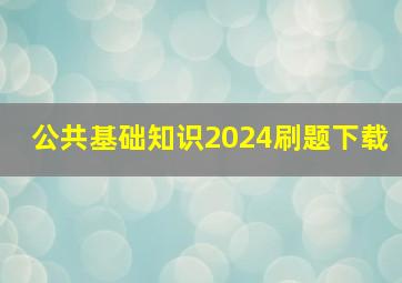 公共基础知识2024刷题下载